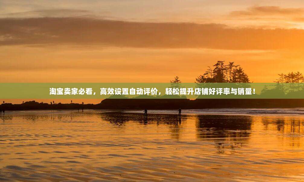 淘宝卖家必看,高效设置自动评价,轻松提升店铺好评率与销量!