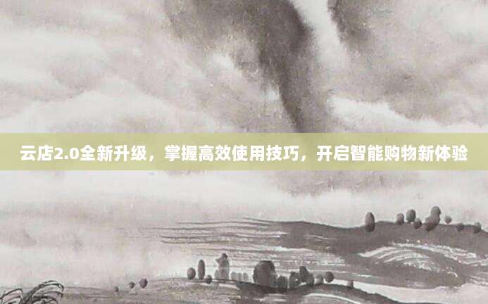 云店2.0全新升级,掌握高效使用技巧,开启智能购物新体验