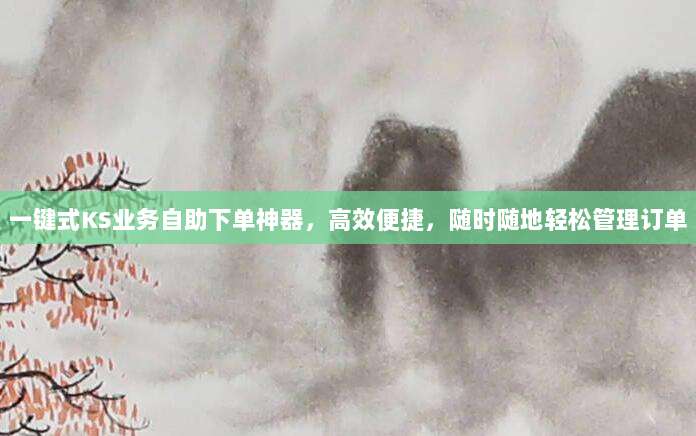 一键式KS业务自助下单神器,高效便捷,随时随地轻松管理订单