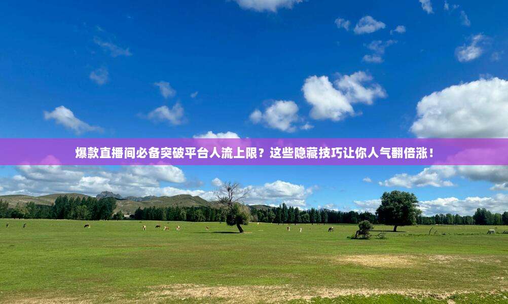 爆款直播间必备突破平台人流上限?这些隐藏技巧让你人气翻倍涨!