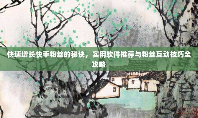 快速增长快手粉丝的秘诀,实用软件推荐与粉丝互动技巧全攻略