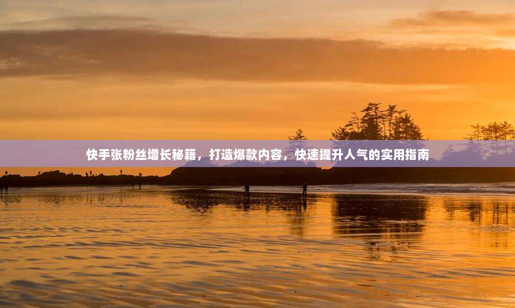 快手张粉丝增长秘籍,打造爆款内容,快速提升人气的实用指南